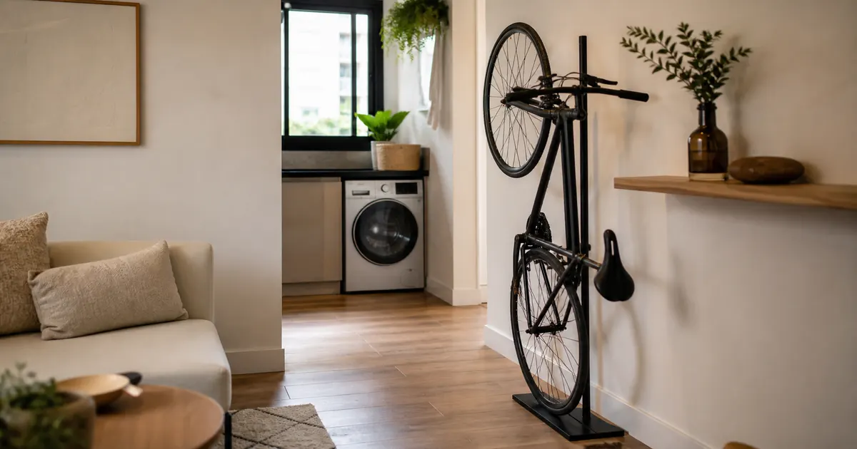 Bicicleta dentro de casa sem apertar o apartamento